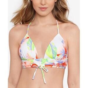 Salt + Cove Hibiscus Garden Molded Push-up Bikini Top In White/multi Wh